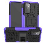 For Samsung Galaxy A72 5G / 4G Tire Texture Shockproof TPU+PC Protective Case with Holder(Purple) - 1