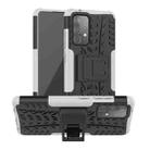 For Samsung Galaxy A52 5G / 4G Tire Texture Shockproof TPU+PC Protective Case with Holder(White) - 1