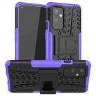 For OnePlus 9 Tire Texture Shockproof TPU+PC Protective Case with Holder(Purple) - 1