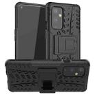 For OnePlus 9 Tire Texture Shockproof TPU+PC Protective Case with Holder(Black) - 1