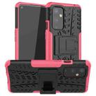 For OnePlus 9 Tire Texture Shockproof TPU+PC Protective Case with Holder(Pink) - 1