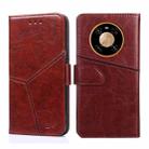 For Huawei Mate 40 Geometric Stitching Horizontal Flip TPU + PU Leather Case with Holder & Card Slots & Wallet(Dark Brown) - 1