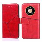 For Huawei Mate 40 Geometric Stitching Horizontal Flip TPU + PU Leather Case with Holder & Card Slots & Wallet(Red) - 1