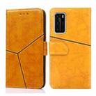 For Huawei P40 Geometric Stitching Horizontal Flip TPU + PU Leather Case with Holder & Card Slots & Wallet(Yellow) - 1