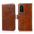 For Huawei P40 Pro Geometric Stitching Horizontal Flip TPU + PU Leather Case with Holder & Card Slots & Wallet(Light Brown) - 1