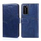 For Huawei P40 Pro Geometric Stitching Horizontal Flip TPU + PU Leather Case with Holder & Card Slots & Wallet(Blue) - 1