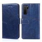 For Huawei P40 lite 5G Geometric Stitching Horizontal Flip TPU + PU Leather Case with Holder & Card Slots & Wallet(Blue) - 1