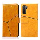 For Huawei P40 lite 5G Geometric Stitching Horizontal Flip TPU + PU Leather Case with Holder & Card Slots & Wallet(Yellow) - 1