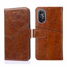 For Huawei nova 8 5G Geometric Stitching Horizontal Flip TPU + PU Leather Case with Holder & Card Slots & Wallet(Light Brown) - 1