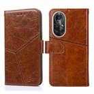 For Huawei nova 8 Pro 5G Geometric Stitching Horizontal Flip TPU + PU Leather Case with Holder & Card Slots & Wallet(Light Brown) - 1