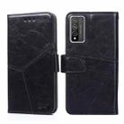 For Huawei Honor 10X Lite Geometric Stitching Horizontal Flip TPU + PU Leather Case with Holder & Card Slots & Wallet(Black) - 1