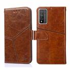 For Huawei Honor 10X Lite Geometric Stitching Horizontal Flip TPU + PU Leather Case with Holder & Card Slots & Wallet(Light Brown) - 1