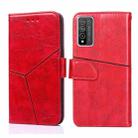 For Huawei Honor 10X Lite Geometric Stitching Horizontal Flip TPU + PU Leather Case with Holder & Card Slots & Wallet(Red) - 1