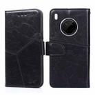 For Huawei Y9a Geometric Stitching Horizontal Flip TPU + PU Leather Case with Holder & Card Slots & Wallet(Black) - 1