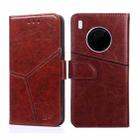 For Huawei Y9a Geometric Stitching Horizontal Flip TPU + PU Leather Case with Holder & Card Slots & Wallet(Dark Brown) - 1