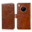 For Huawei Y9a Geometric Stitching Horizontal Flip TPU + PU Leather Case with Holder & Card Slots & Wallet(Light Brown) - 1