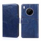 For Huawei Y9a Geometric Stitching Horizontal Flip TPU + PU Leather Case with Holder & Card Slots & Wallet(Blue) - 1