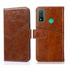 For Huawei P smart 2020 Geometric Stitching Horizontal Flip TPU + PU Leather Case with Holder & Card Slots & Wallet(Light Brown) - 1