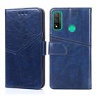 For Huawei P smart 2020 Geometric Stitching Horizontal Flip TPU + PU Leather Case with Holder & Card Slots & Wallet(Blue) - 1