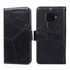 For Huawei Mate 30 Lite Geometric Stitching Horizontal Flip TPU + PU Leather Case with Holder & Card Slots & Wallet(Black) - 1