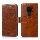 For Huawei Mate 30 Lite Geometric Stitching Horizontal Flip TPU + PU Leather Case with Holder & Card Slots & Wallet(Light Brown) - 1