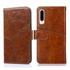 For Huawei P30 Geometric Stitching Horizontal Flip TPU + PU Leather Case with Holder & Card Slots & Wallet(Light Brown) - 1