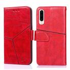 For Huawei P30 Geometric Stitching Horizontal Flip TPU + PU Leather Case with Holder & Card Slots & Wallet(Red) - 1