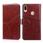 For Huawei P20 lite / nova 3e Geometric Stitching Horizontal Flip TPU + PU Leather Case with Holder & Card Slots & Wallet(Dark Brown) - 1