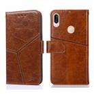 For Huawei P20 lite / nova 3e Geometric Stitching Horizontal Flip TPU + PU Leather Case with Holder & Card Slots & Wallet(Light Brown) - 1