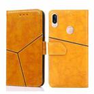 For Huawei P20 lite / nova 3e Geometric Stitching Horizontal Flip TPU + PU Leather Case with Holder & Card Slots & Wallet(Yellow) - 1