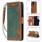 For Samsung Galaxy S21 Ultra 5G Retro Splicing Horizontal Flip Leather Case with Card Slots & Holder & Wallet(Green) - 1