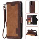 For Samsung Galaxy S21 Ultra 5G Retro Splicing Horizontal Flip Leather Case with Card Slots & Holder & Wallet(Brown) - 1