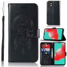 For Samsung Galaxy A32 5G Wind Chime Owl Embossing Pattern Horizontal Flip Leather Case, with Holder & Card Slots & Wallet(Black) - 1