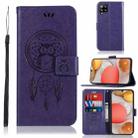 For Samsung Galaxy A42 5G Wind Chime Owl Embossing Pattern Horizontal Flip Leather Case, with Holder & Card Slots & Wallet(Purple) - 1