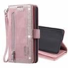For Samsung Galaxy S21+ 5G Nine Card Zipper Bag Horizontal Flip Leather Case With Holder & Card Slots & Photo Frame & Wallet(Pink) - 1