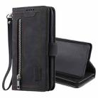 For Samsung Galaxy S21+ 5G Nine Card Zipper Bag Horizontal Flip Leather Case With Holder & Card Slots & Photo Frame & Wallet(Black) - 1