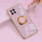 For OPPO Reno4 SE 6D Electroplating Full Coverage Silicone Protective Case with Magnetic Ring Holder(Light Purple) - 1