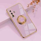 For vivo X30 6D Electroplating Full Coverage Silicone Protective Case with Magnetic Ring Holder(Light Purple) - 1