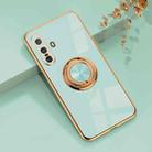 For vivo X30 6D Electroplating Full Coverage Silicone Protective Case with Magnetic Ring Holder(Light Cyan) - 1