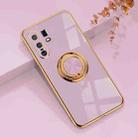 For vivo X30 Pro 6D Electroplating Full Coverage Silicone Protective Case with Magnetic Ring Holder(Light Purple) - 1