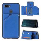 For OPPO A7 / A5s / A12 Skin Feel PU + TPU + PC Back Cover Shockproof Case with Card Slots & Holder & Photo Frame(Royal Blue) - 1