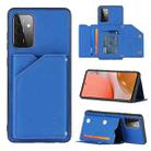 For Samsung Galaxy A72 5G / 4G Skin Feel PU + TPU + PC Back Cover Shockproof Case with Card Slots & Holder & Photo Frame(Royal Blue) - 1
