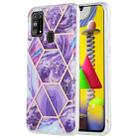 For Samsung Galaxy M31 3D Electroplating Marble Pattern TPU Protective Case(Dark Purple) - 1