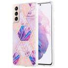 For Samsung Galaxy S21 Plus 5G 3D Electroplating Marble Pattern TPU Protective Case(Light Purple) - 1