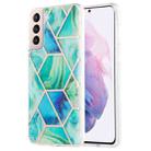 For Samsung Galaxy S21 Plus 5G 3D Electroplating Marble Pattern TPU Protective Case(Green) - 1