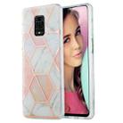 For Xiaomi Redmi Note 9S / 9 Pro / 9 Pro Max 3D Electroplating Marble Pattern TPU Protective Case(Pink White) - 1