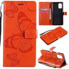 For OnePlus 8T 3D Butterflies Embossing Pattern Horizontal Flip Leather Case with Holder & Card Slot & Wallet(Orange) - 1