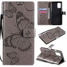 For OnePlus 8T 3D Butterflies Embossing Pattern Horizontal Flip Leather Case with Holder & Card Slot & Wallet(Grey) - 1