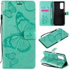 For Xiaomi Mi 10T / Mi 10T Pro 3D Butterflies Embossing Pattern Horizontal Flip Leather Case with Holder & Card Slot & Wallet(Green) - 1