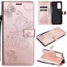 For Xiaomi Mi 10T / Mi 10T Pro 3D Butterflies Embossing Pattern Horizontal Flip Leather Case with Holder & Card Slot & Wallet(Rose Gold) - 1